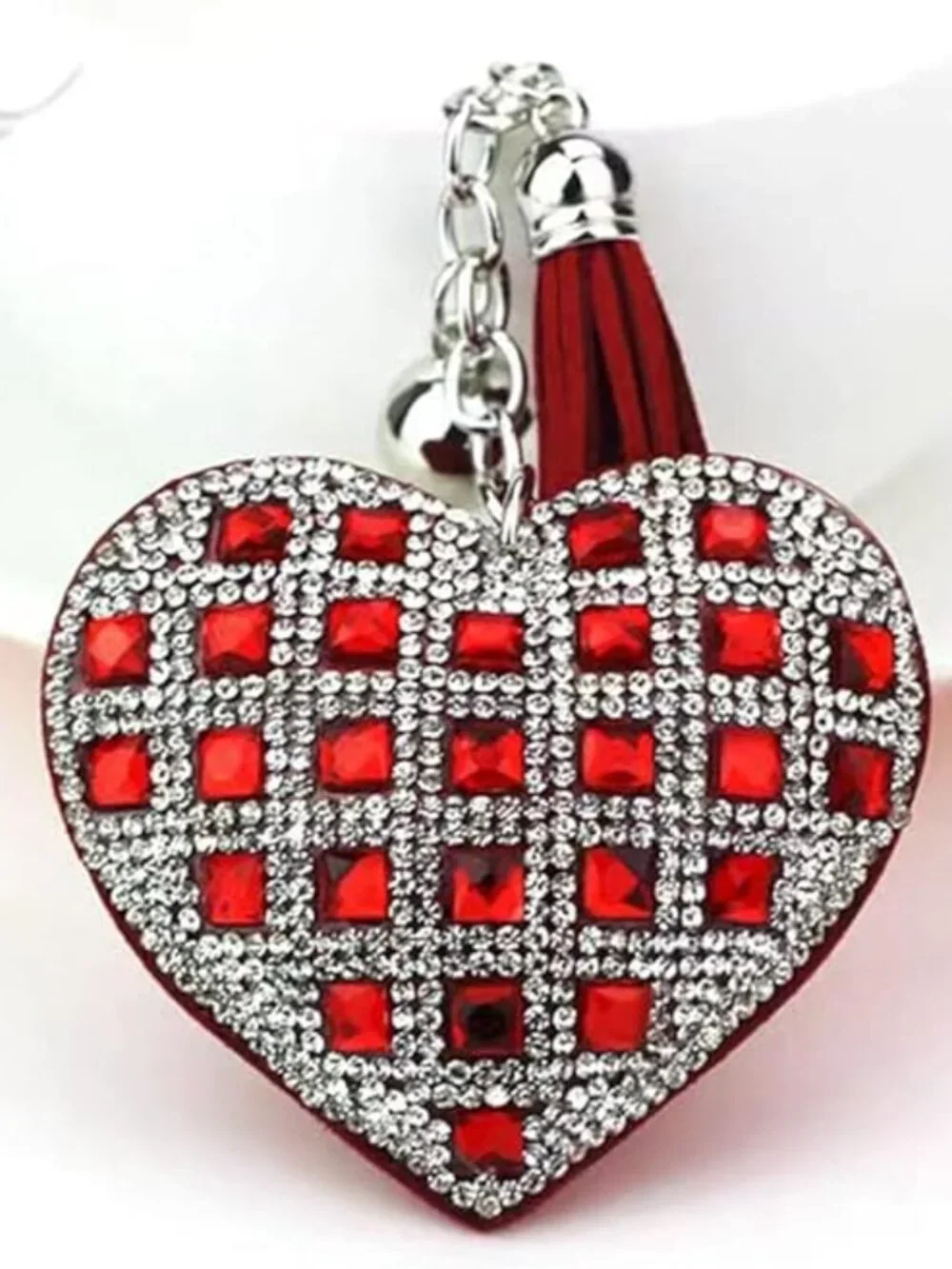 Assorted colors Bling Hearts Keychains B27